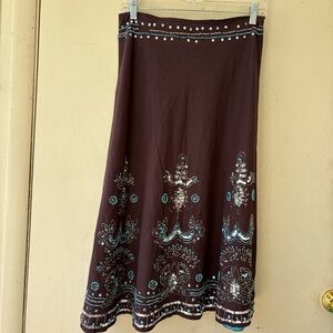 DIMRI Sequined boho gypsy skirt size medium brawn